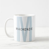 Custom Sky Blue Monogram Mug Gift for Aunt & Women コーヒーマグカップ (左)