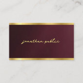 Custom Sleek Gold Text Calligraphy Script Luxury 名刺 (正面)