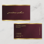 Custom Sleek Gold Text Calligraphy Script Luxury 名刺 (正面/裏面)