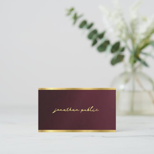 Custom Sleek Gold Text Calligraphy Script Luxury 名刺 (スタンド正面)