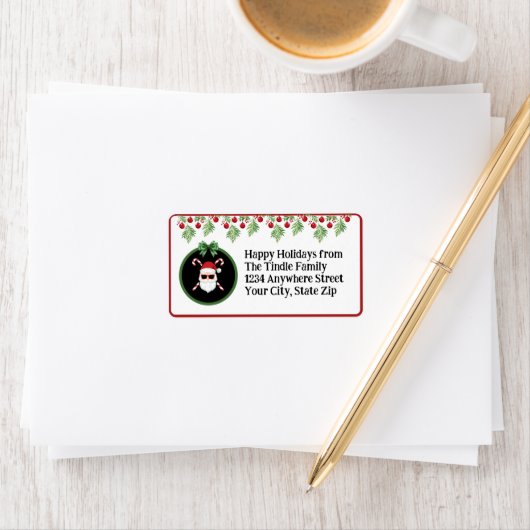 Custom "Sleighin' in Style!" Santa Holiday Mailing ラベル (インサイチュ)