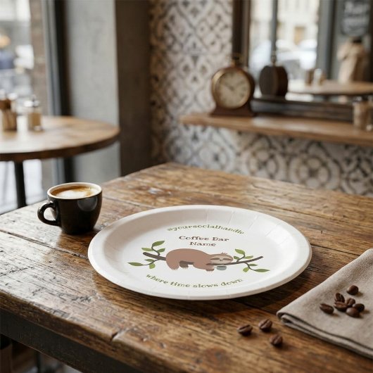 Custom Sloth Coffee Bar  ペーパープレート
