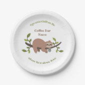 Custom Sloth Coffee Bar  ペーパープレート (正面)