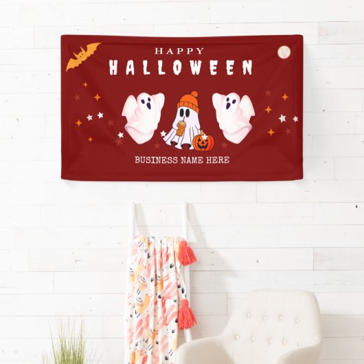 Custom Small Business Logo Halloween Party 横断幕 (インサイチュ)