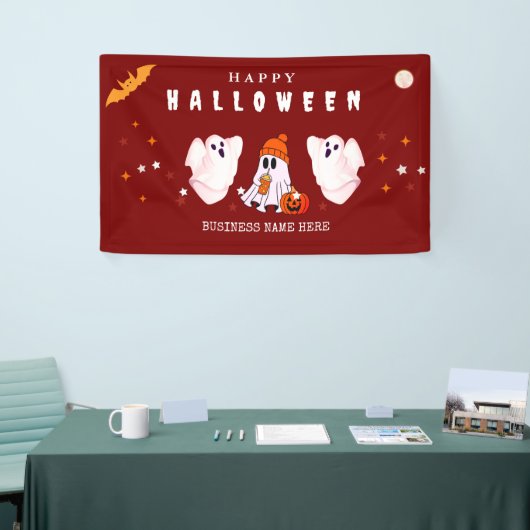 Custom Small Business Logo Halloween Party 横断幕 (トレードショー)