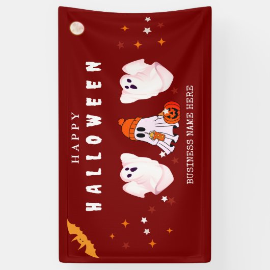 Custom Small Business Logo Halloween Party 横断幕 (縦)