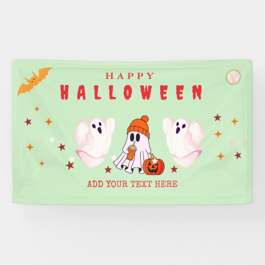 Custom Small Business Logo Halloween Party 横断幕 (横)