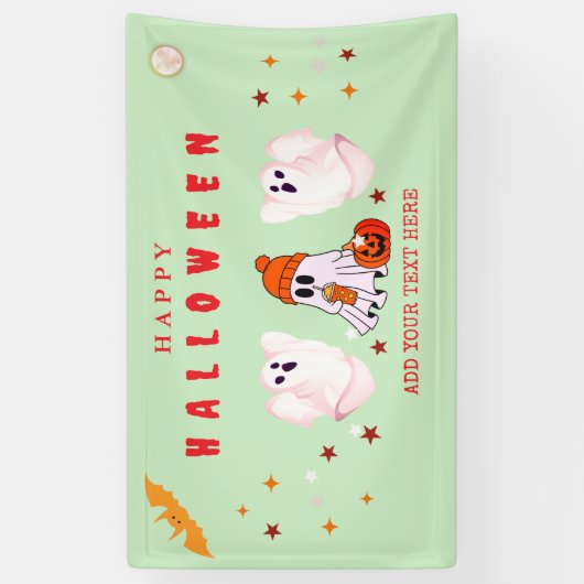 Custom Small Business Logo Halloween Party 横断幕 (縦)