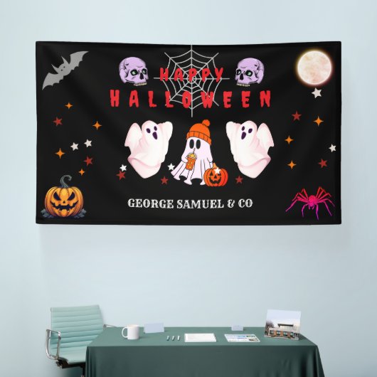 Custom Small Business Logo Halloween Party 横断幕 (トレードショー)