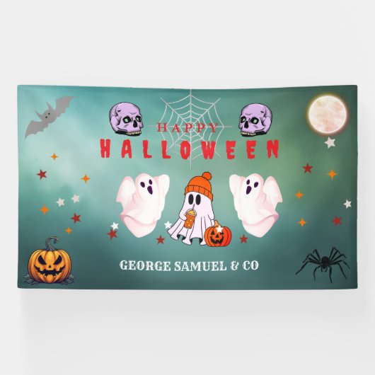 Custom Small Business Logo Halloween Party Banner 横断幕 (横)