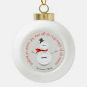 Custom Snowman Button Ball Ornament セラミックボールオーナメント (正面)