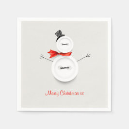 Custom Snowman Merry Christmas Paper Napkins スタンダードカクテルナプキン