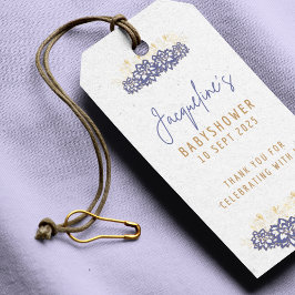 Custom Snowman purple theme Baby shower ギフトタグ