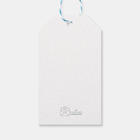 Custom Snowman purple theme Baby shower ギフトタグ (裏面)