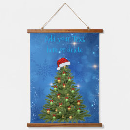 Custom Snowy Christmas Tree Wall Tapestry 吊り下げ型タペストリー