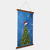 Custom Snowy Christmas Tree Wall Tapestry 吊り下げ型タペストリー (傾斜あり)