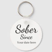 Custom “Sober Since” Keychain - Sobriety Date  キーホルダー (正面)