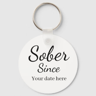Custom “Sober Since” Keychain - Sobriety Date  キーホルダー