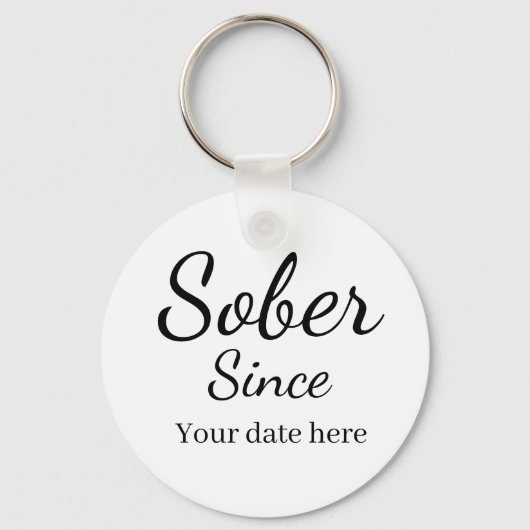 Custom “Sober Since” Keychain - Sobriety Date  キーホルダー (正面)