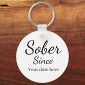 Custom “Sober Since” Keychain - Sobriety Date  キーホルダー (正面)