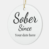 Custom “Sober Since” Keychain - Sobriety Date セラミックオーナメント (左)