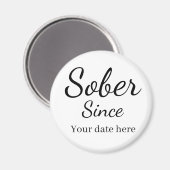 Custom “Sober Since” Keychain - Sobriety Date マグネット (正面/裏面)