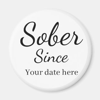 Custom “Sober Since” Keychain - Sobriety Date  マグネット