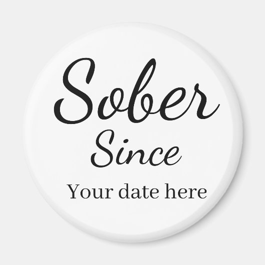 Custom “Sober Since” Keychain - Sobriety Date マグネット (正面)