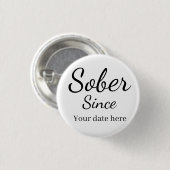 Custom “Sober Since” Keychain - Sobriety Date 缶バッジ (正面&裏面)