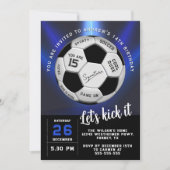 Custom Soccer Ball Modern Birthday Fully Editable 招待状 (正面)