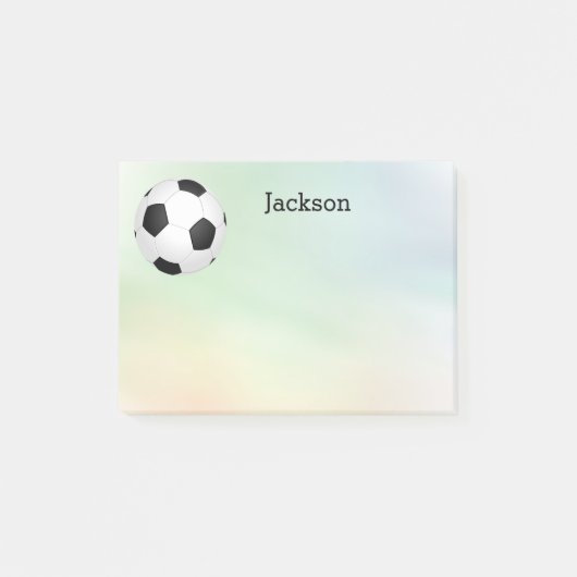 custom soccer  ball post it note to personalize ポストイット (正面)