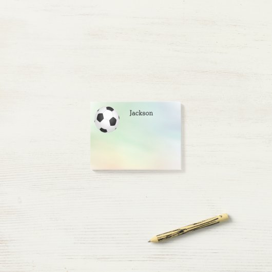 custom soccer  ball post it note to personalize ポストイット (デスク上)