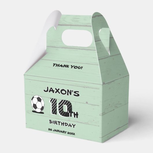 Custom Soccer Birthday Favor Box – Party Gift Box フェイバーボックス (正面サイド)