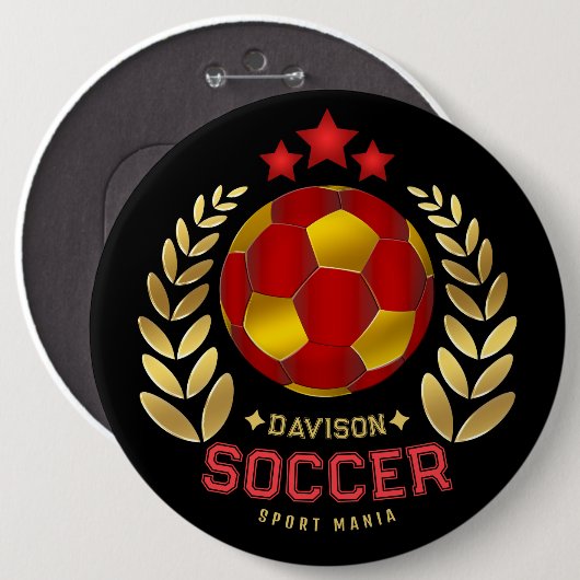 Custom Soccer Emblem Art 缶バッジ (正面&裏面)