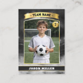 Custom Soccer Trading Card, Black Gold Stadium コーリングカード (正面)