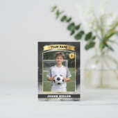 Custom Soccer Trading Card, Black Gold Stadium コーリングカード (スタンド正面)