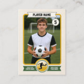 Custom Soccer Trading Card, Green Retro Player コーリングカード (正面)