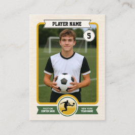 Custom Soccer Trading Card, Green Retro Player コーリングカード