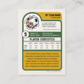 Custom Soccer Trading Card, Green Retro Player コーリングカード (裏面)