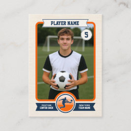 Custom Soccer Trading Card, Orange Retro Player コーリングカード