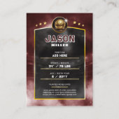 Custom Soccer Trading Card, Red Gold Stadium  コーリングカード (裏面)