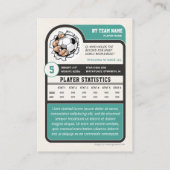 Custom Soccer Trading Card, Teal Retro Player コーリングカード (裏面)