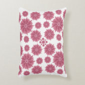 Custom Soft Dusty Pink Chrysanthemum Pattern アクセントクッション (正面(垂直))