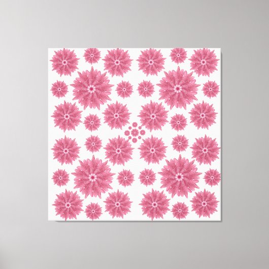 Custom Soft Dusty Pink Chrysanthemum Pattern キャンバスプリント (正面)