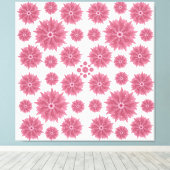 Custom Soft Dusty Pink Chrysanthemum Pattern キャンバスプリント (インサイチュ (ウッドフロア))