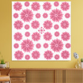 Custom Soft Dusty Pink Chrysanthemum Pattern キャンバスプリント (インサイチュ (リビング))