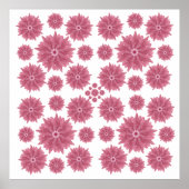 Custom Soft Dusty Pink Chrysanthemum Pattern ポスター (正面)