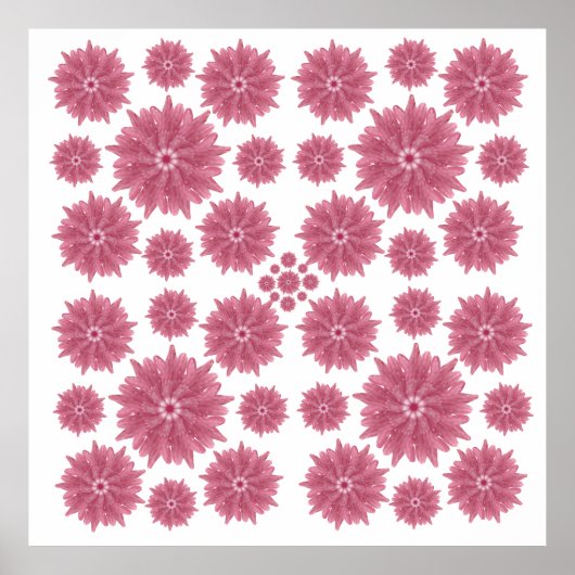 Custom Soft Dusty Pink Chrysanthemum Pattern ポスター (正面)