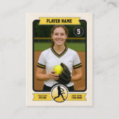 Custom Softball Trading Card, Gold Retro Player コーリングカード (正面)