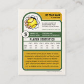 Custom Softball Trading Card, Green Retro Player コーリングカード (裏面)